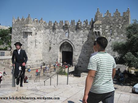 Infront of the Damascus Gate, an entrance to the Old City. 